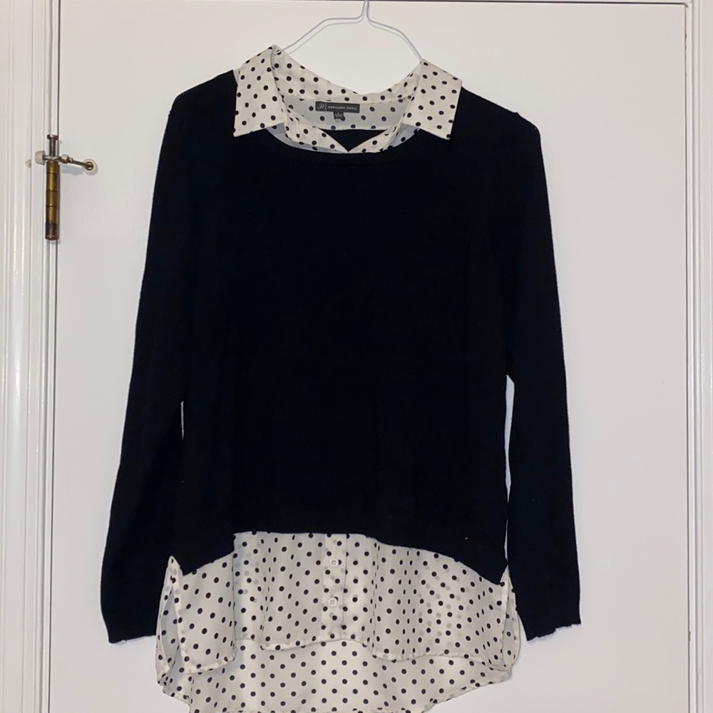 polka dot collared blouse